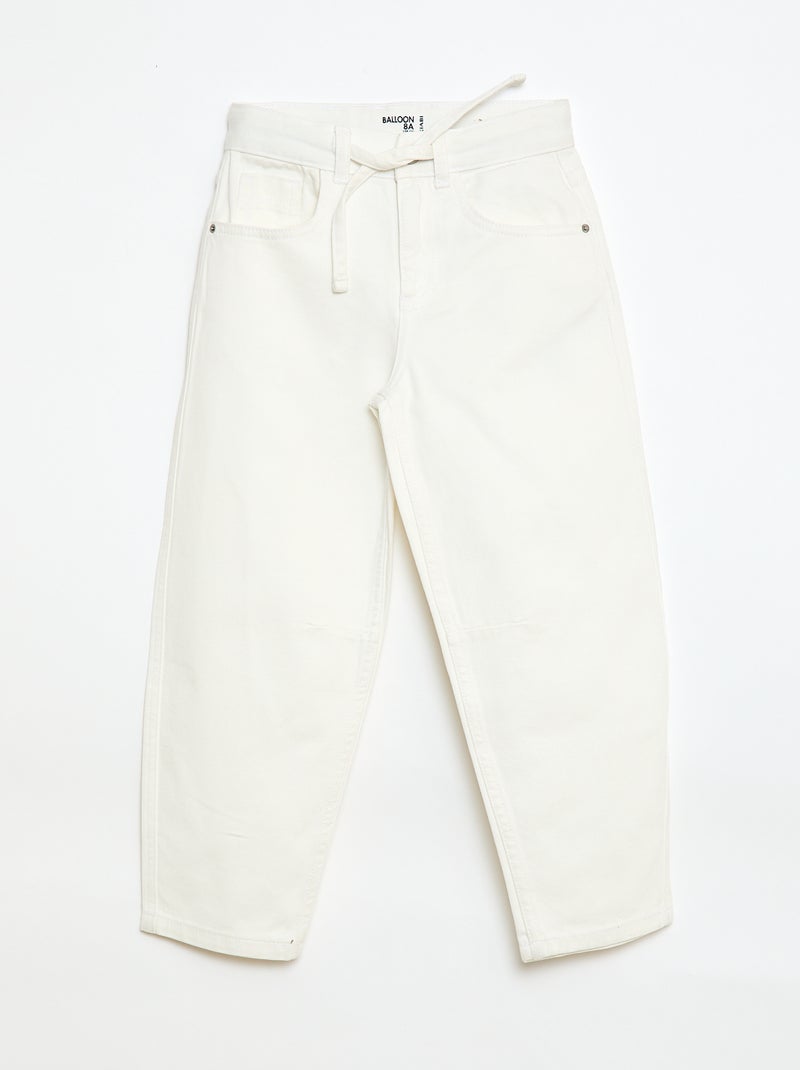 Jean barrel fit Blanc - Kiabi