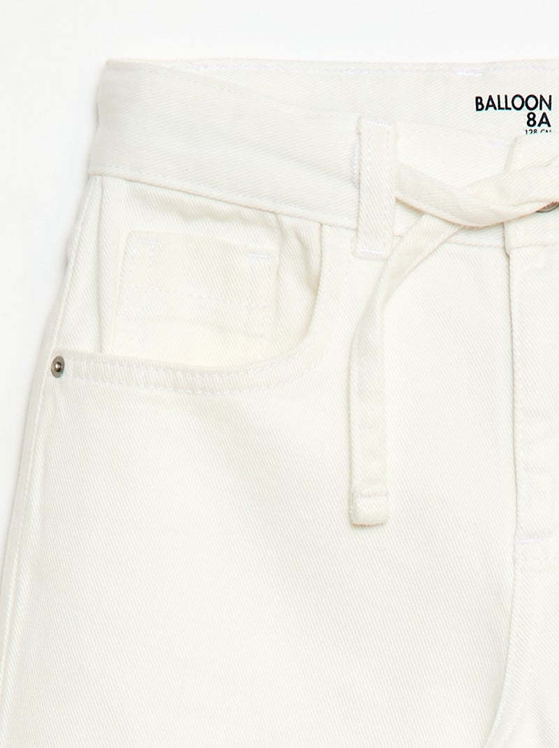 Jean barrel fit Blanc - Kiabi