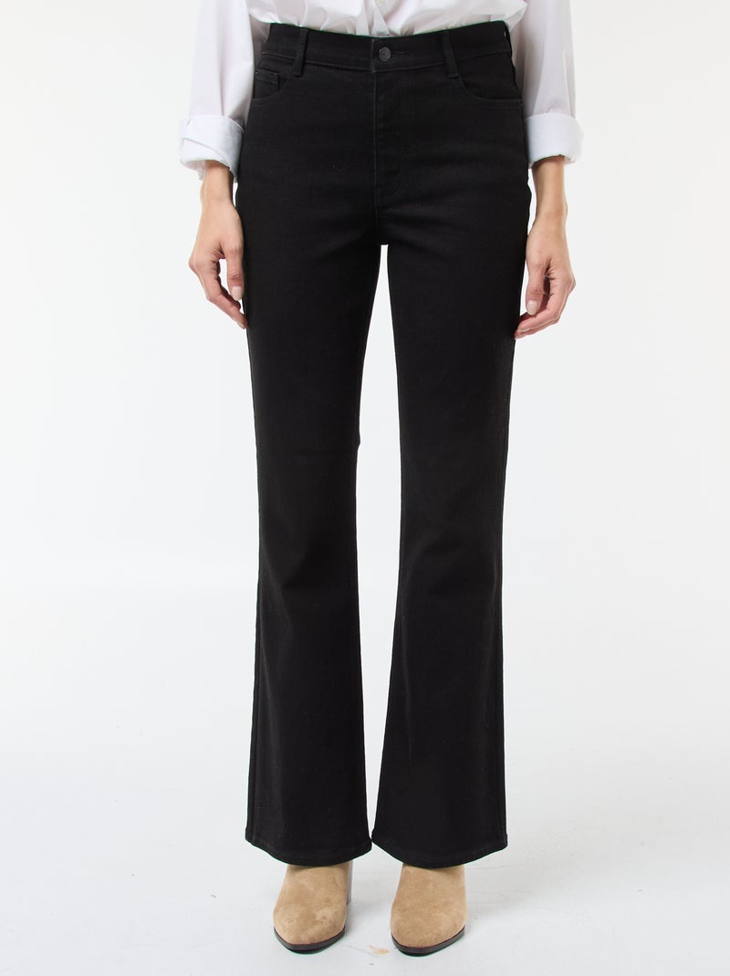 Jean coupe flare/bootcut à taille haute Noir - Kiabi