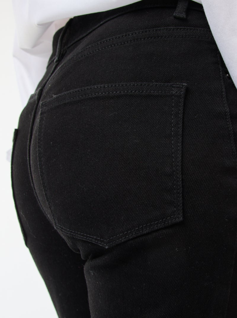 Jean coupe flare/bootcut à taille haute Noir - Kiabi