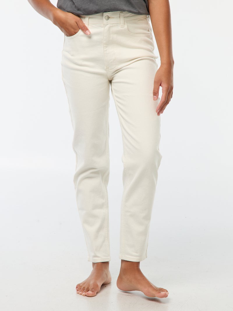 Jean coupe mom - L30 Blanc - Kiabi