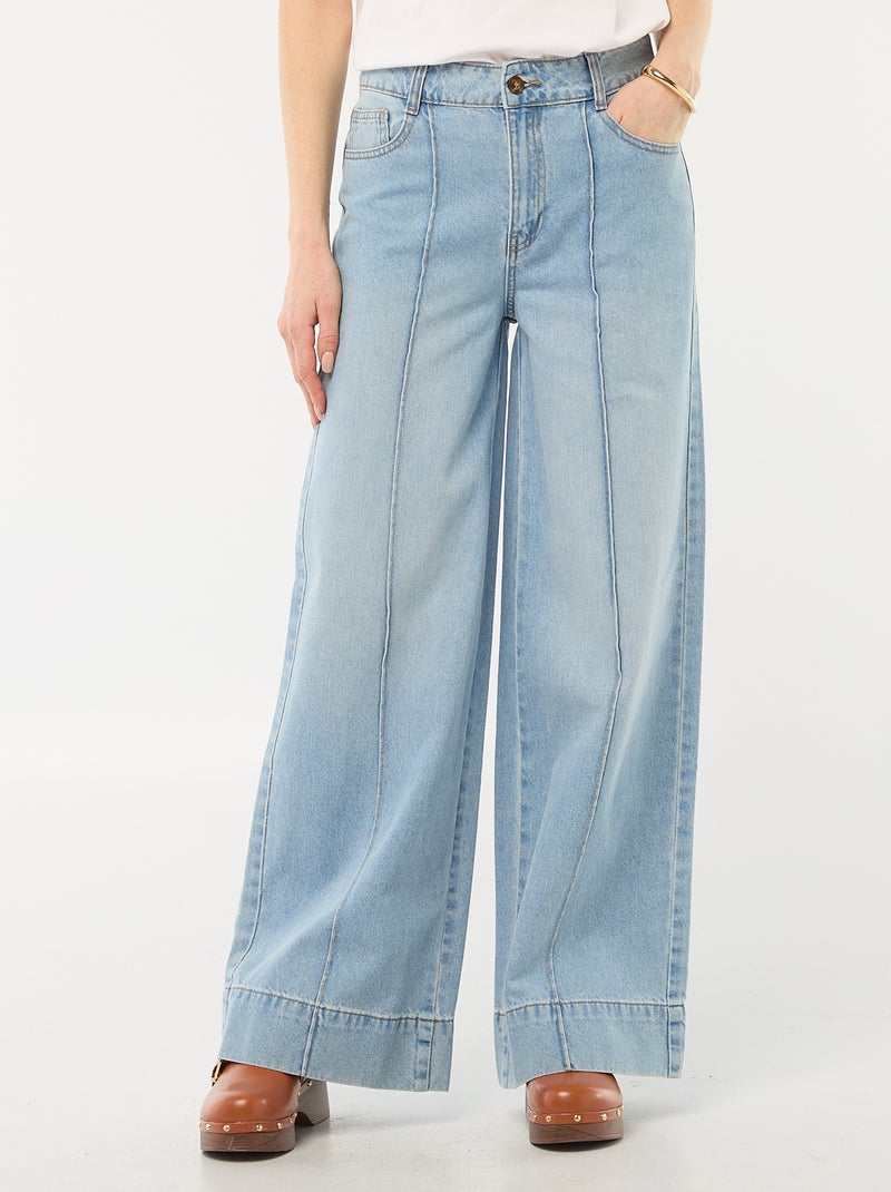 Jean coupe wide leg à 5 poches Bleu - Kiabi