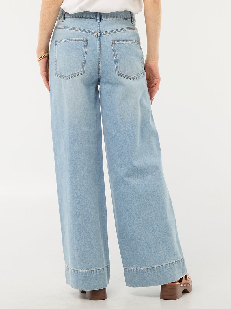 Jean coupe wide leg à 5 poches Bleu - Kiabi