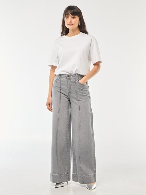 Jean coupe wide leg à 5 poches - Kiabi
