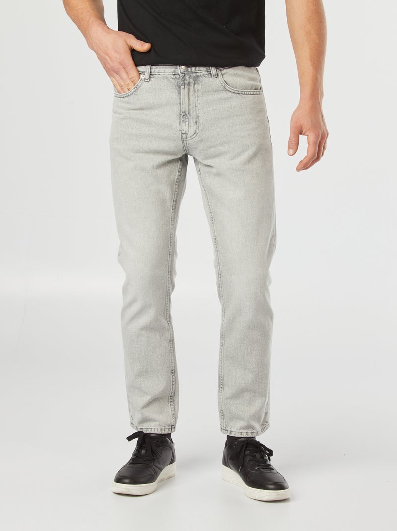 Jean droit à 5 poches - L30 Gris clair - Kiabi