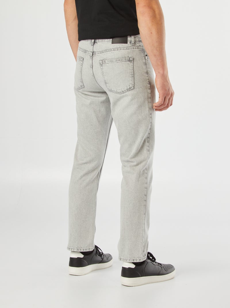 Jean droit à 5 poches - L30 Gris clair - Kiabi