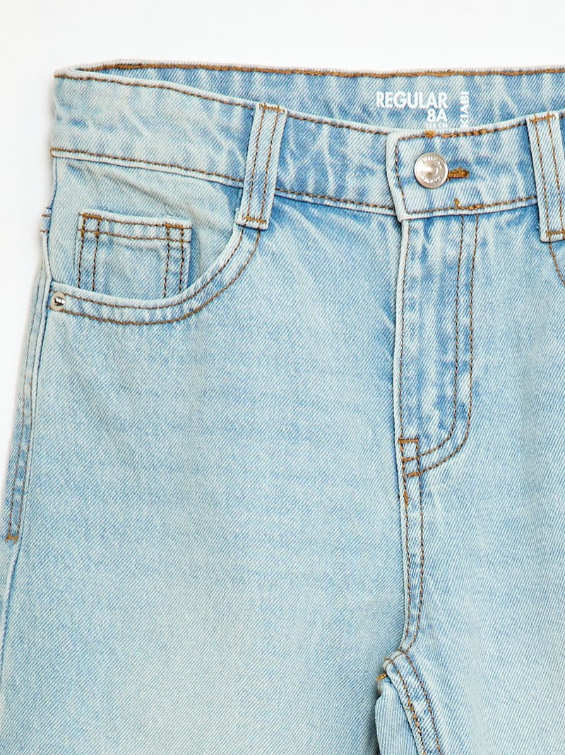 Jean droit à 5 poches Bleu clair - Kiabi