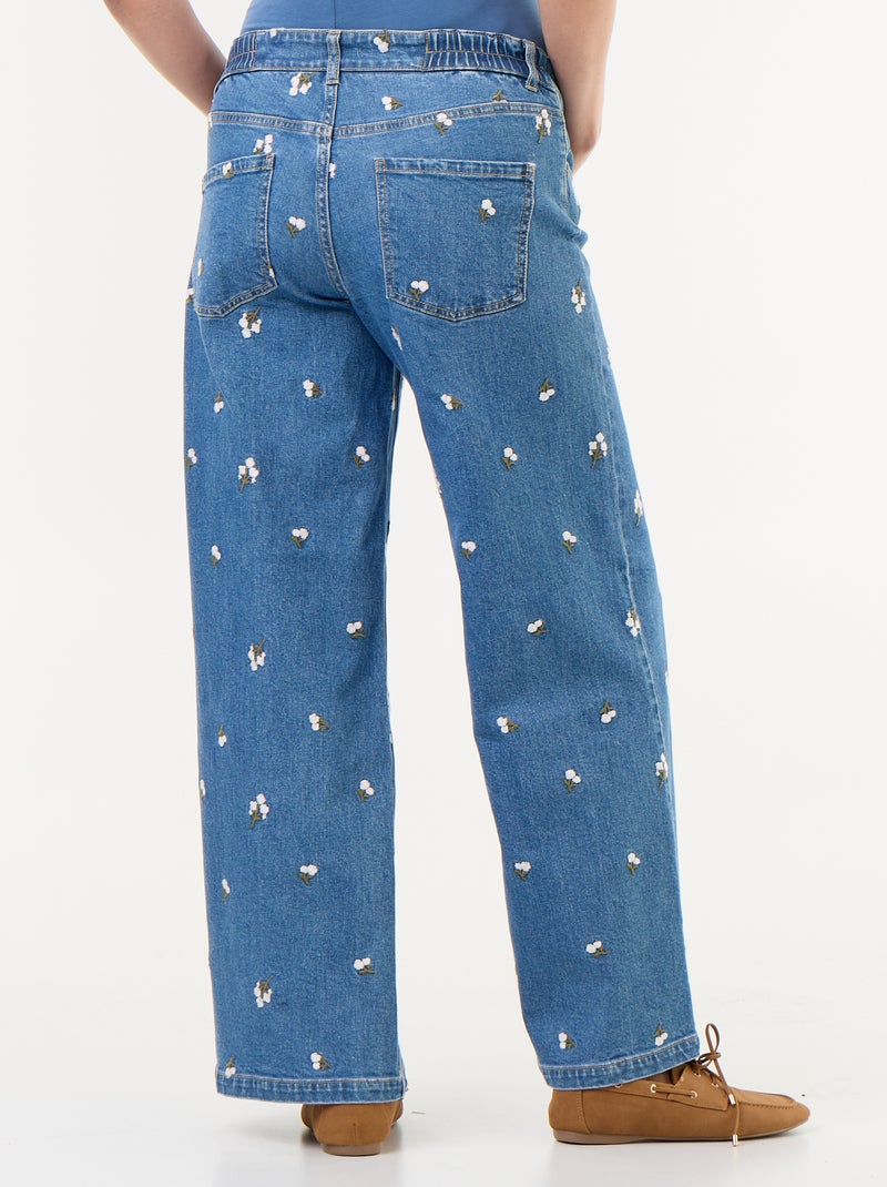 Jean large de maternité avec motif Bleu - Kiabi
