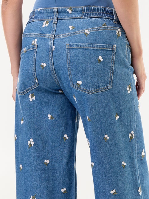 Jean large de maternité avec motif - Kiabi