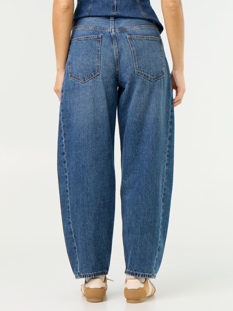 Jean large taille haute Bleu - Kiabi
