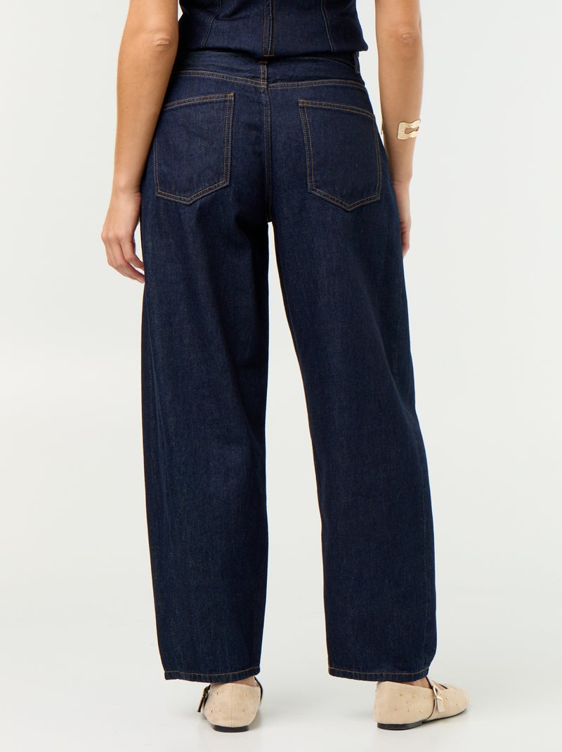 Jean large taille haute Bleu - Kiabi