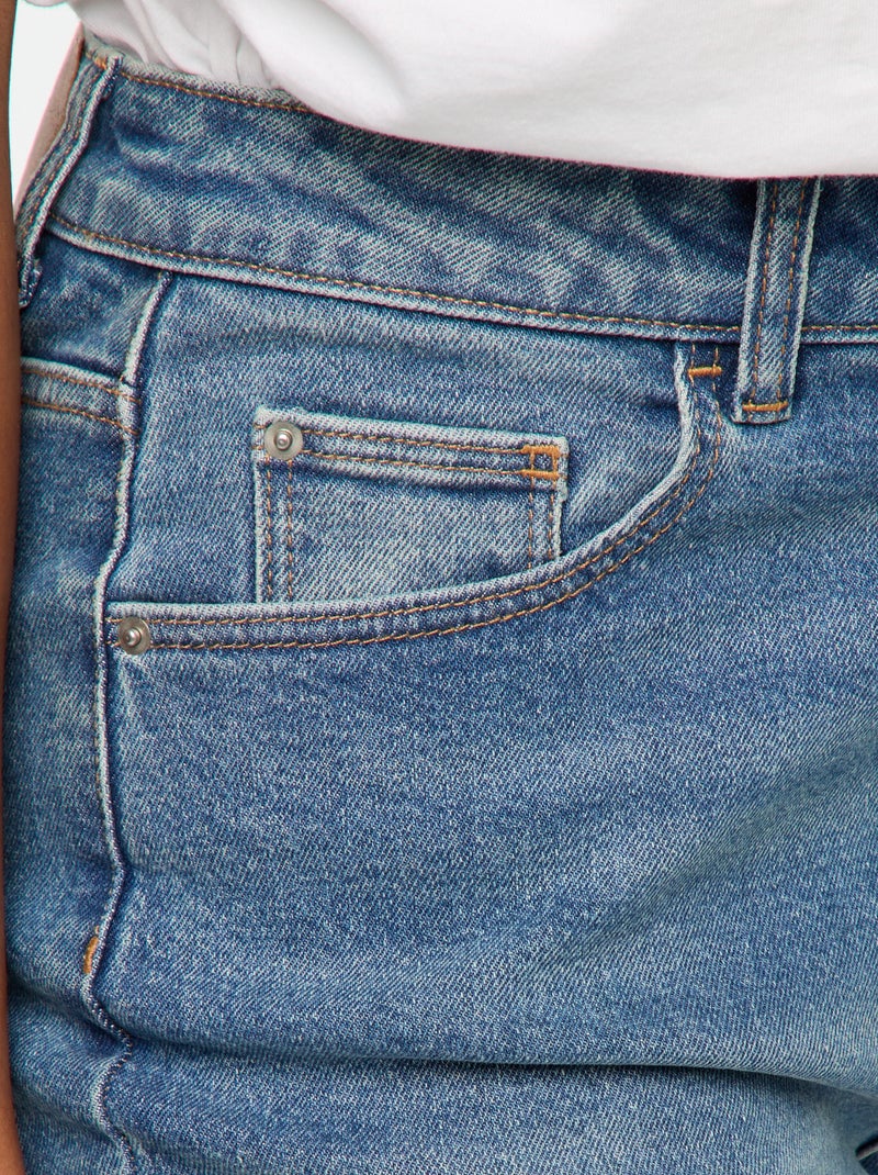 Jean mom 5 poches L34 Bleu - Kiabi