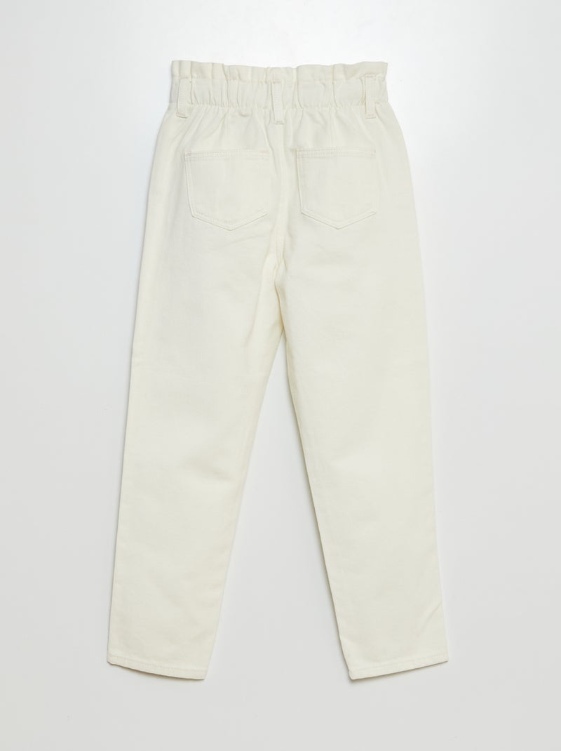 Jean mom paperbag Blanc - Kiabi