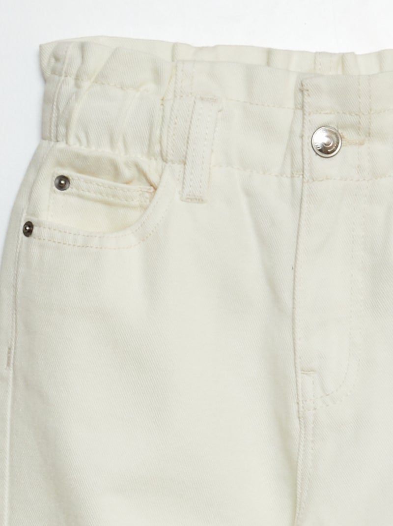 Jean mom paperbag Blanc - Kiabi