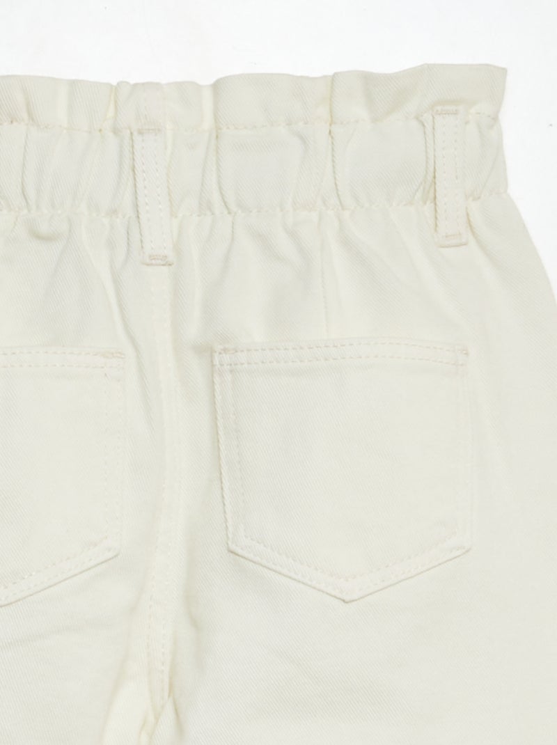 Jean mom paperbag Blanc - Kiabi