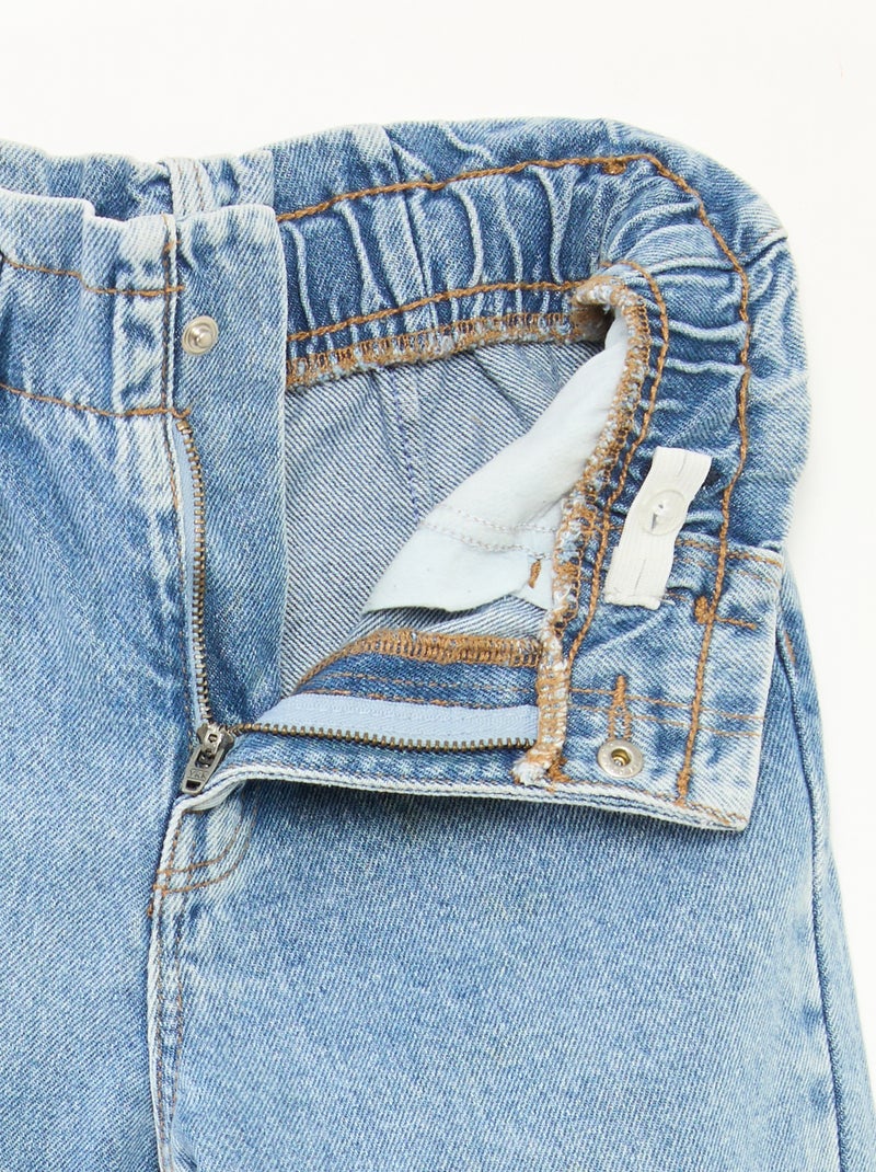 Jean mom paperbag Bleu - Kiabi