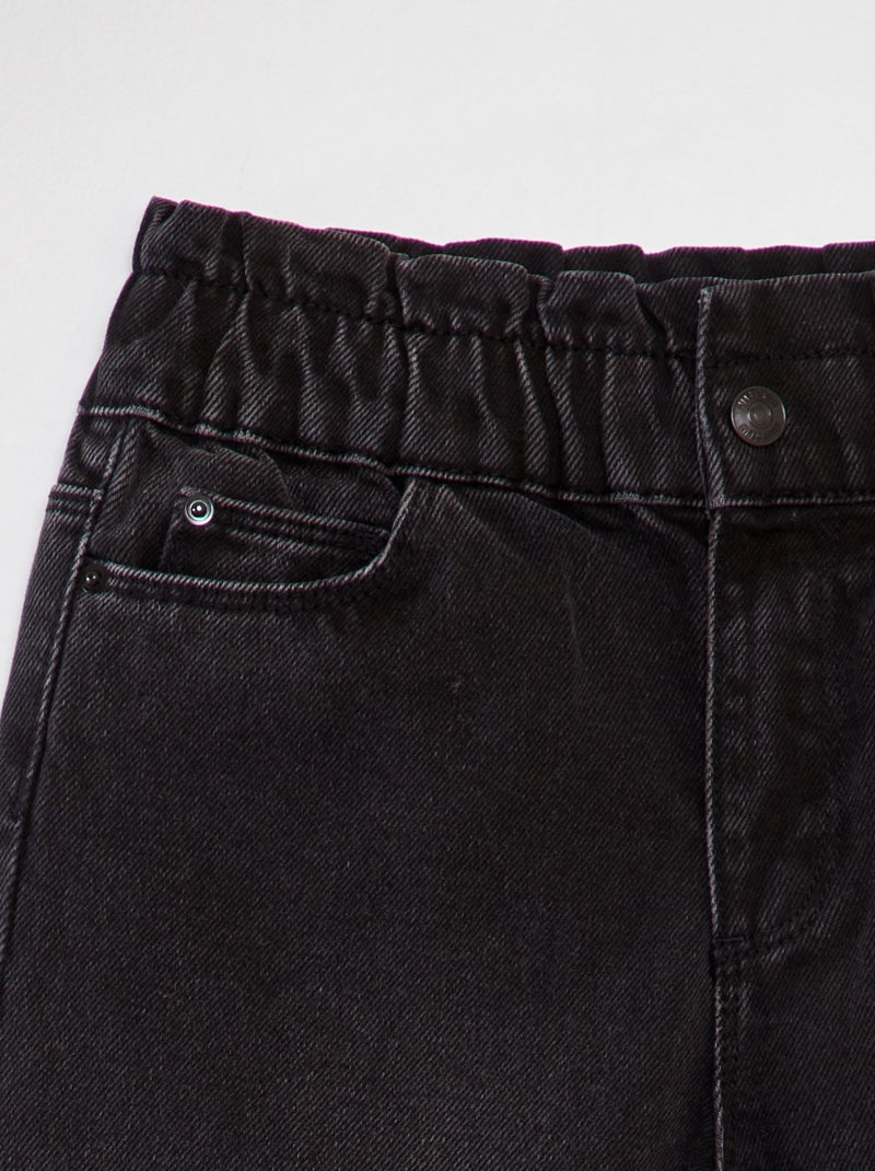 Jean mom paperbag Noir - Kiabi