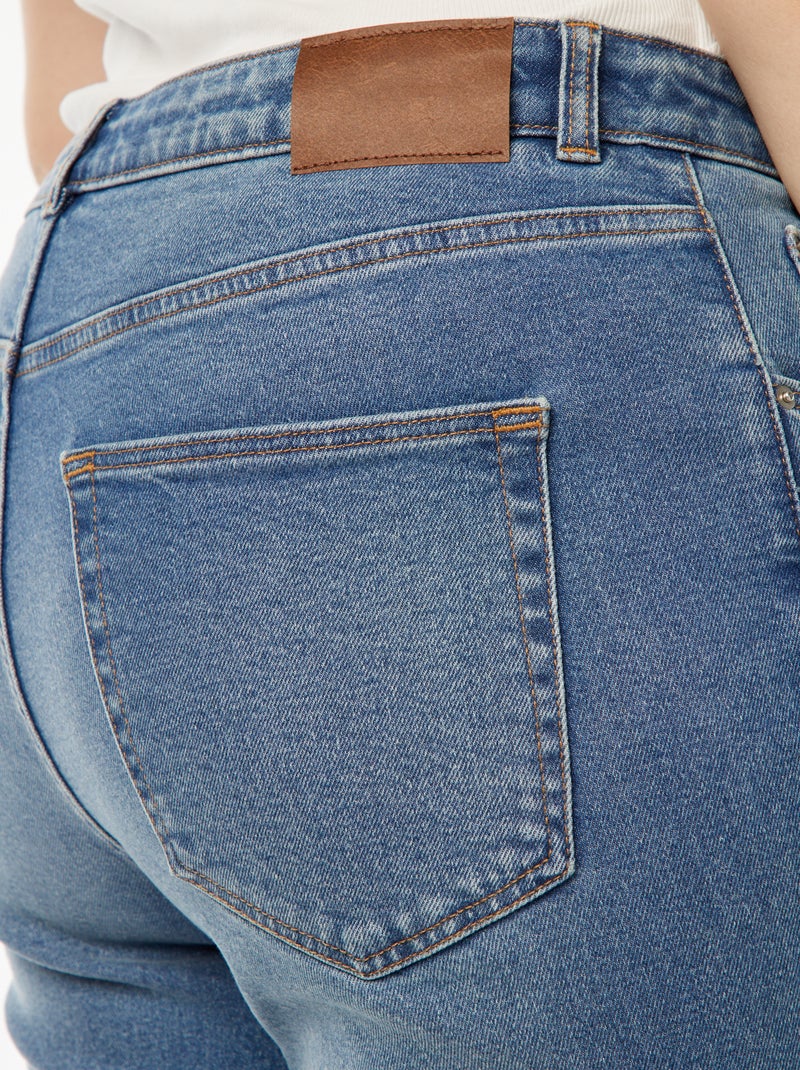 Jean mom taille haute - L34 Bleu - Kiabi