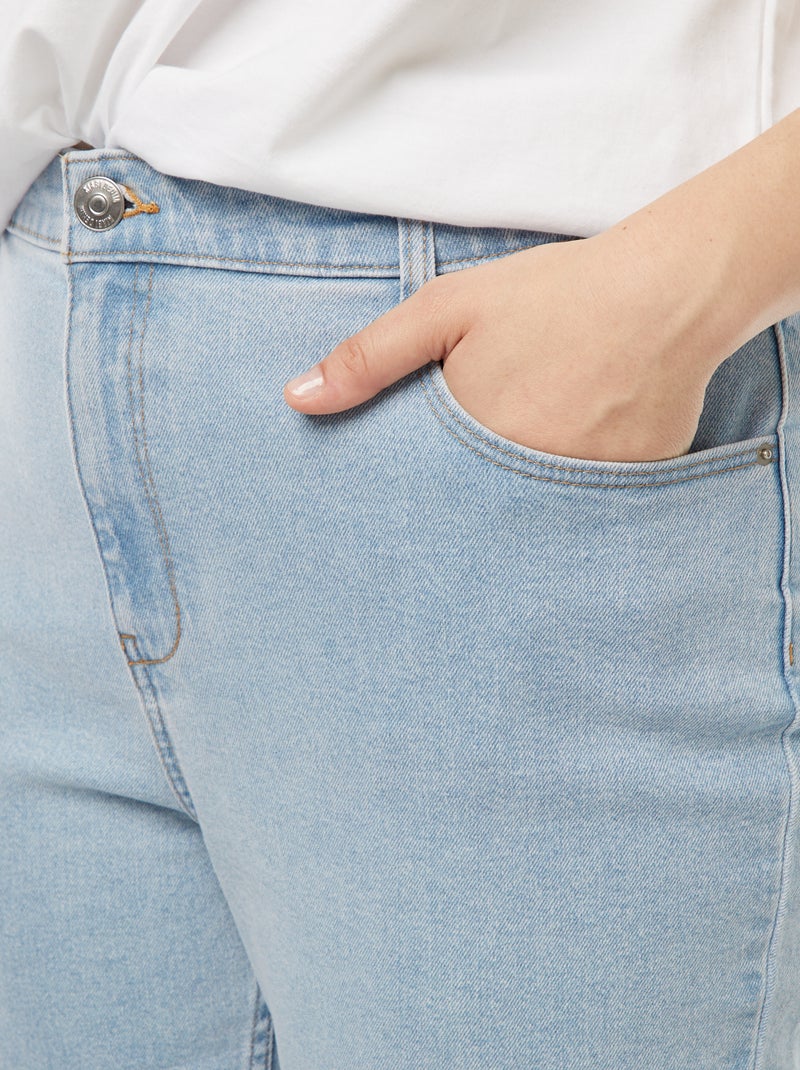 Jean mom taille haute - L34 Bleu - Kiabi