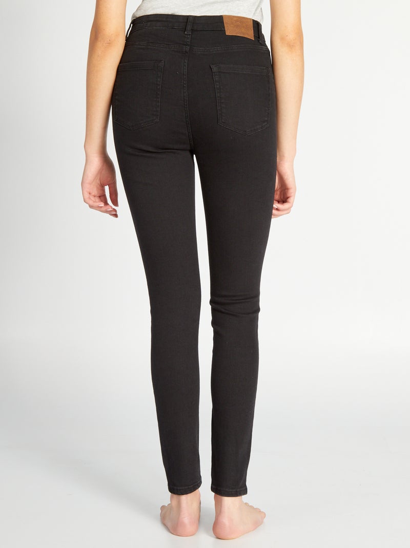 Jean skinny taille haute Noir - Kiabi
