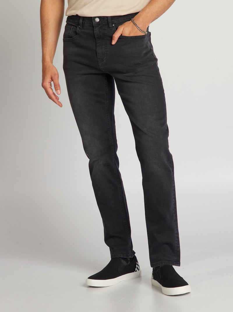 Jean slim - L32 Noir délavé - Kiabi