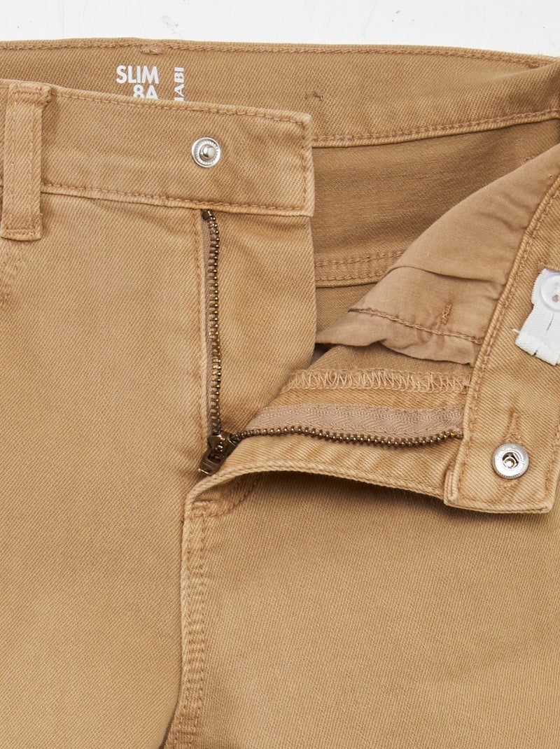 Jean slim à 5 poches Beige - Kiabi