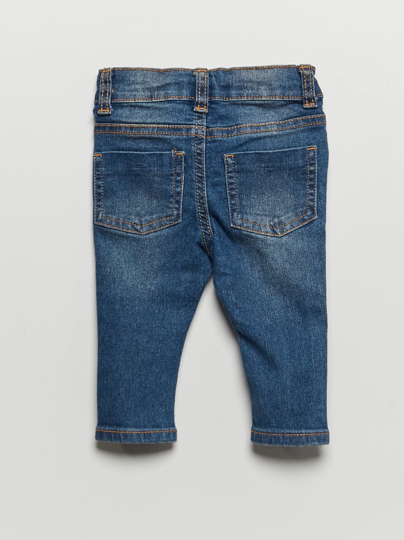 Jean slim stretch à taille ajustable Bleu foncé - Kiabi