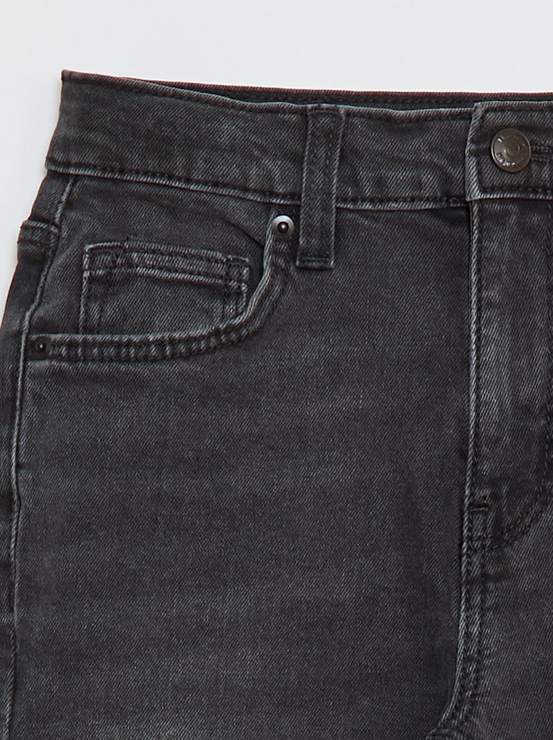 Jean slim taille ajustable Noir - Kiabi
