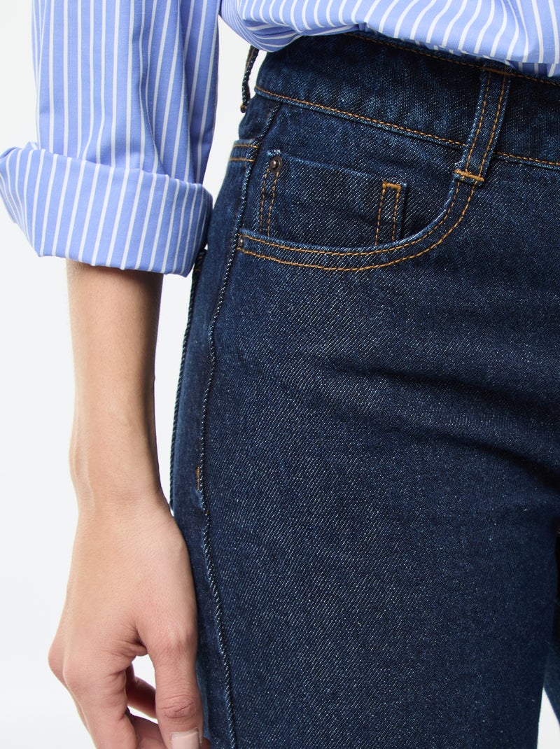 Jean straight / coupe droite à taille haute - L32 Bleu - Kiabi