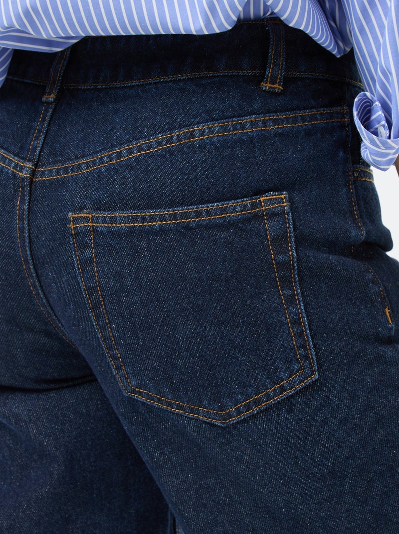 Jean straight / coupe droite à taille haute - L32 Bleu - Kiabi