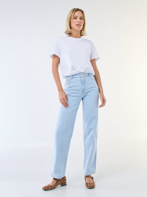 Jean straight denim en coton - Kiabi