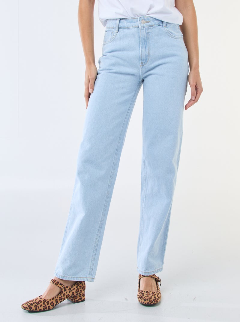 Jean straight denim en coton Bleu - Kiabi
