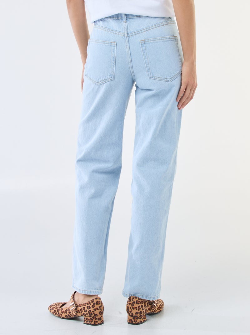 Jean straight denim en coton Bleu - Kiabi