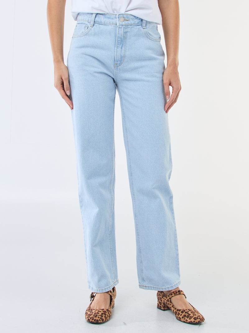 Jean straight denim en coton Bleu - Kiabi