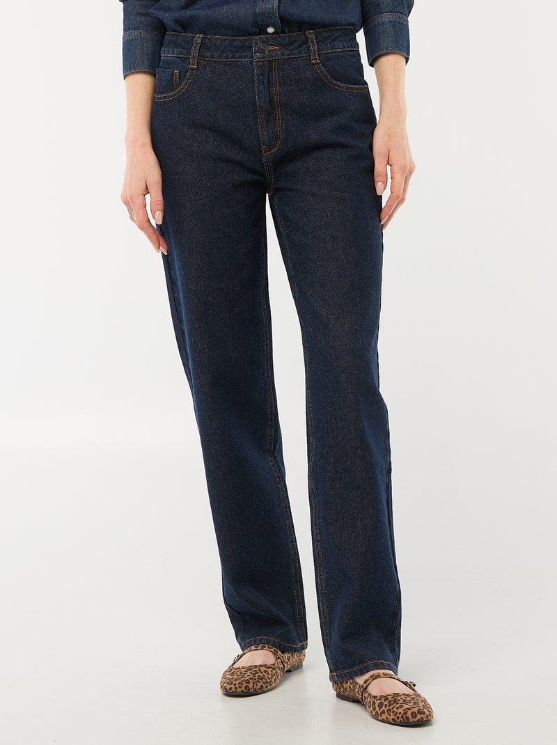 Jean straight denim en coton Bleu - Kiabi