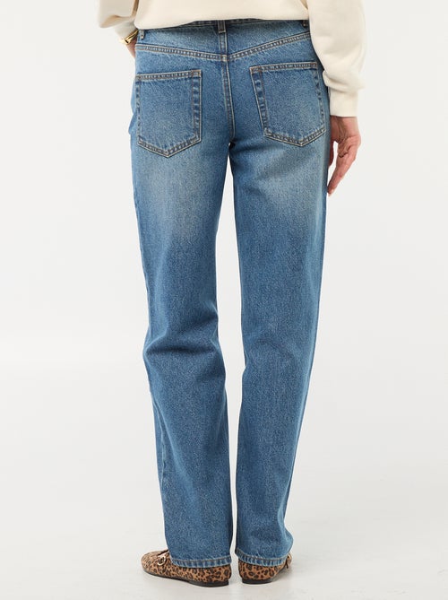 Jean straight denim en coton - Kiabi