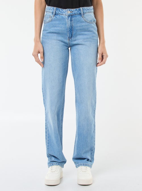 Jean straight denim en coton - Kiabi