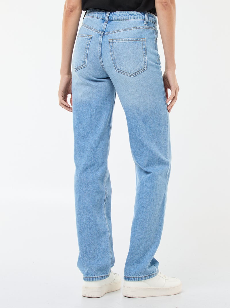 Jean straight denim en coton Bleu - Kiabi