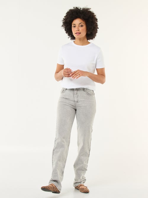 Jean straight denim en coton - Kiabi