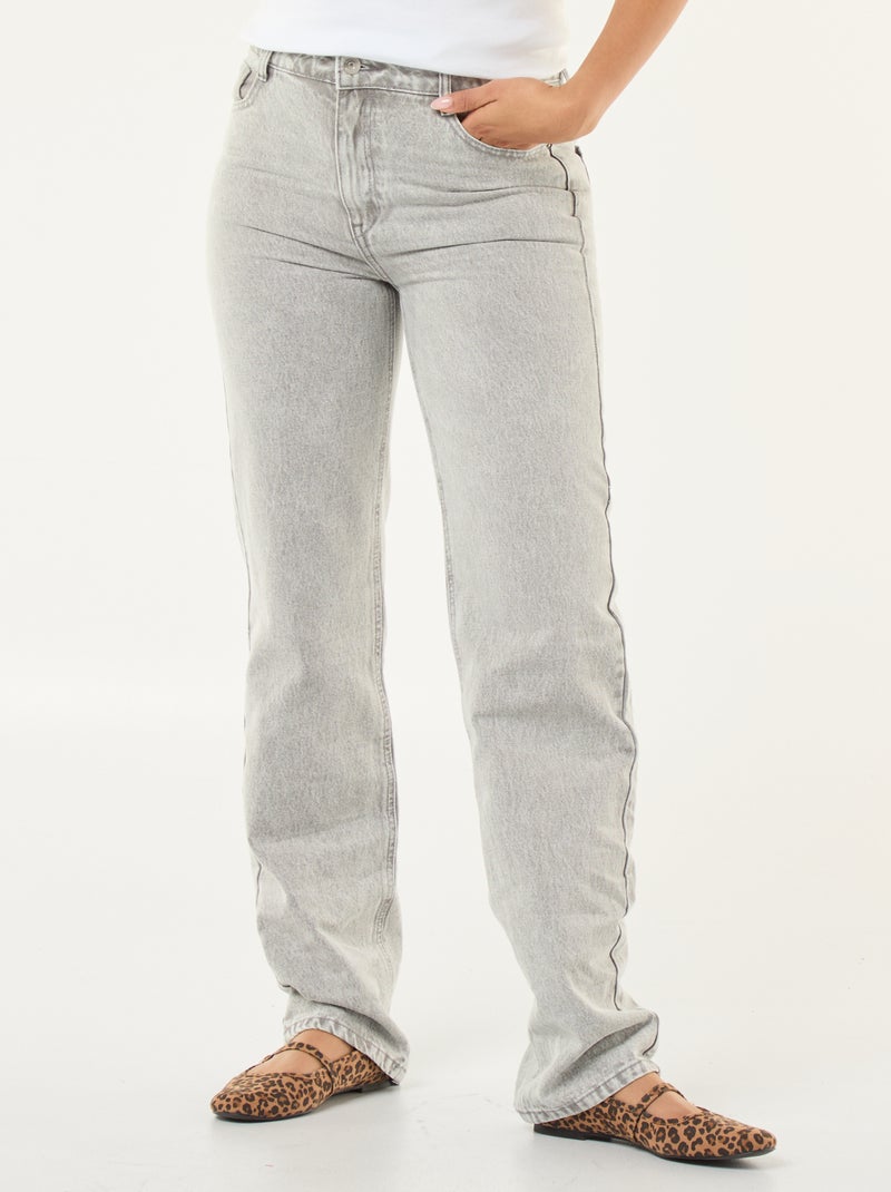 Jean straight regular fit  - L28 Gris - Kiabi