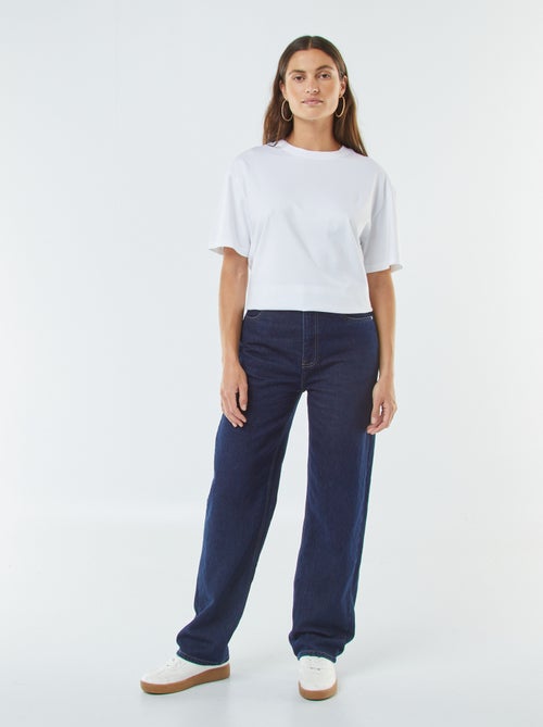 Jean straight taille haute - Kiabi