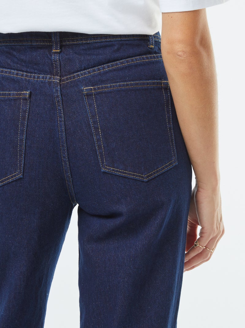 Jean straight taille haute Bleu - Kiabi