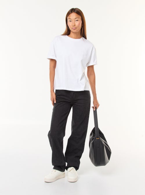 Jean straight taille haute - Kiabi