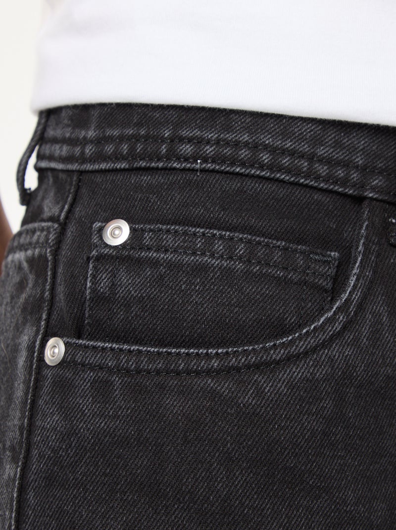 Jean straight taille haute Noir - Kiabi