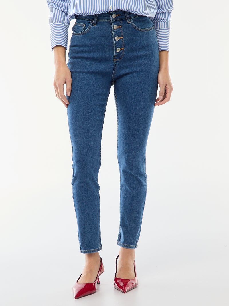 Jean super skinny taille très haute - L28 Bleu - Kiabi