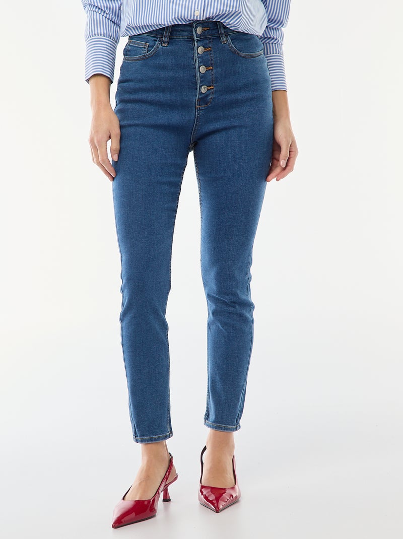 Jean super skinny taille très haute - L32 Bleu - Kiabi