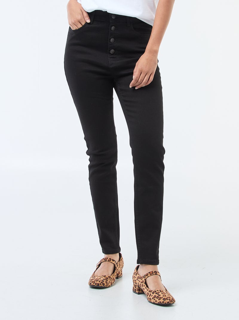 Jean super skinny taille très haute - L32 Noir - Kiabi