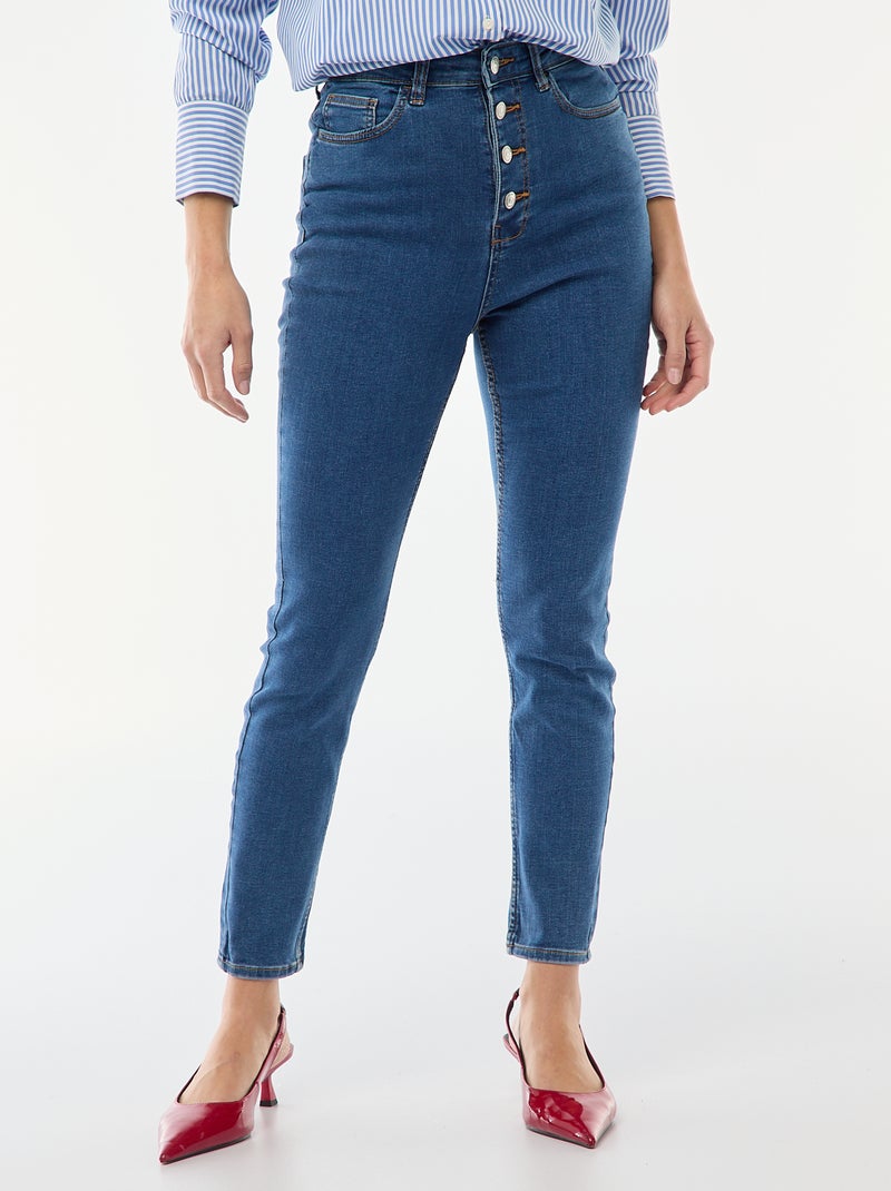 Jean super skinny taille très haute - L34 Bleu - Kiabi