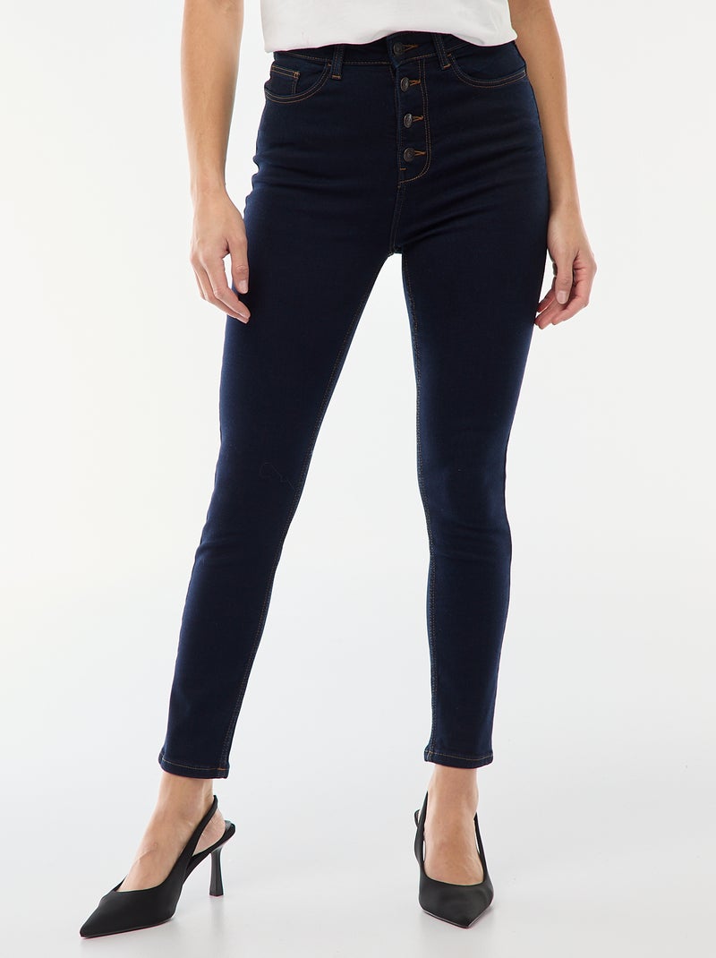 Jean super skinny taille très haute - L34 Bleu - Kiabi
