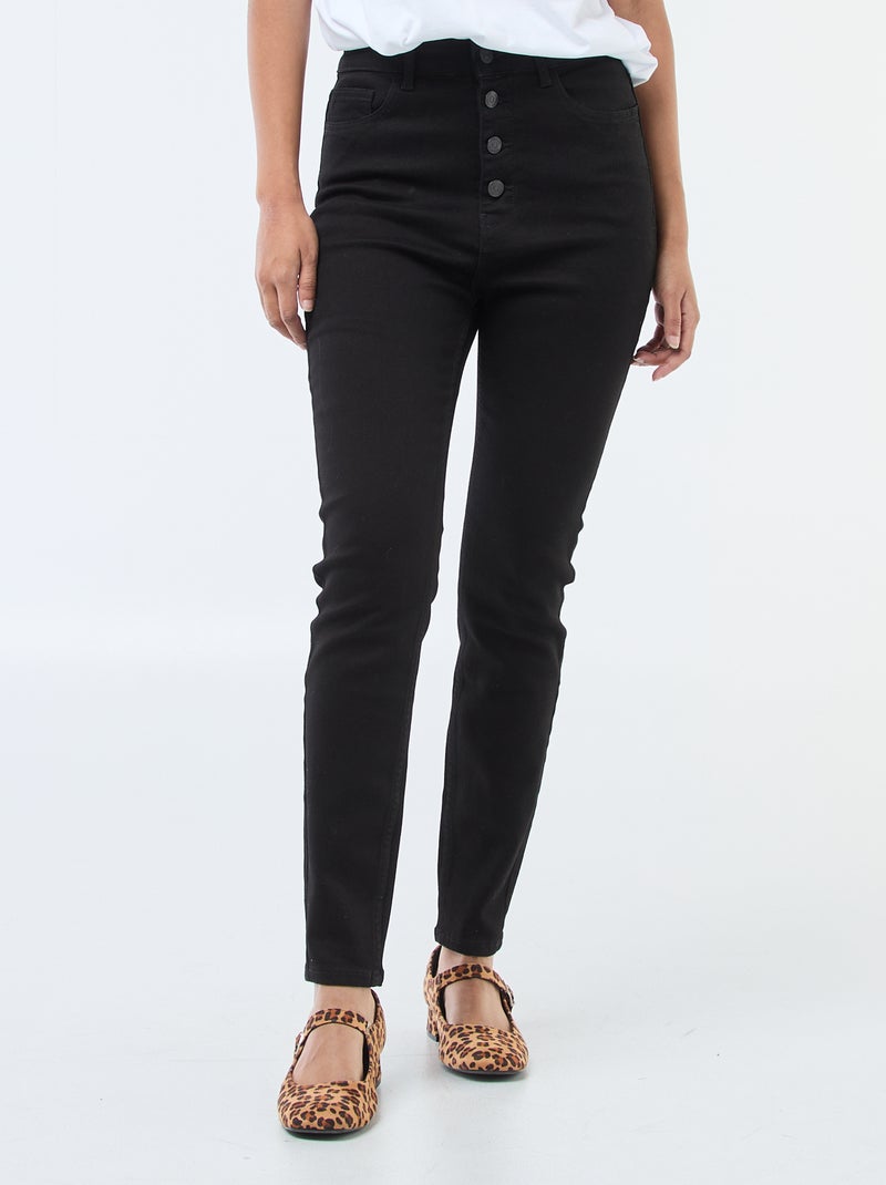 Jean super skinny taille très haute - L34 Noir - Kiabi
